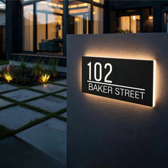 Custom door name plate signage for residential and commercial buildings